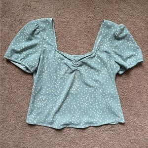 Green bobble sleeve top XL